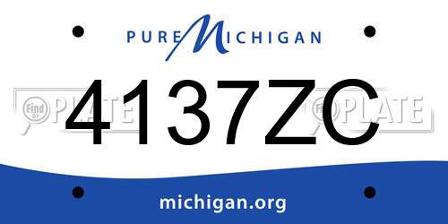 4137ZC Michigan License Plate