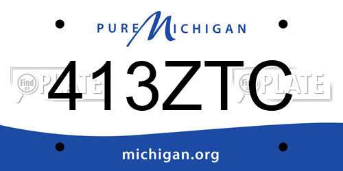 413ZTC Michigan License Plate