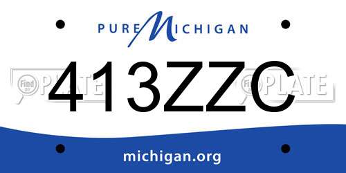 413ZZC Michigan License Plate