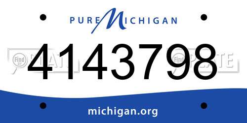 4143798 Michigan License Plate