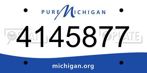 4145877 Michigan License Plate