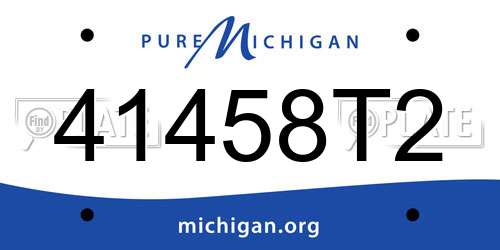 41458T2 Michigan License Plate