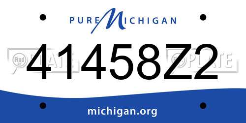 41458Z2 Michigan License Plate