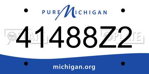 41488Z2 Michigan License Plate
