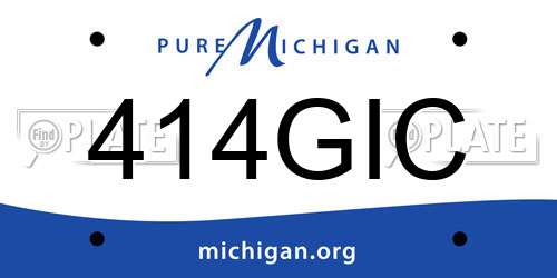 414GIC Michigan License Plate