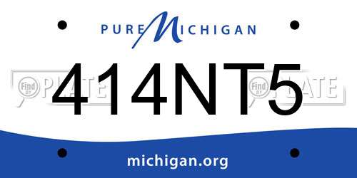 414NT5 Michigan License Plate