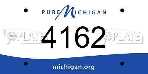 4162 Michigan License Plate