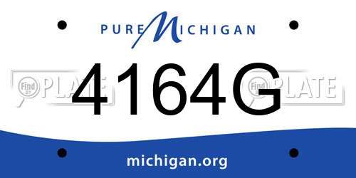 4164G Michigan License Plate