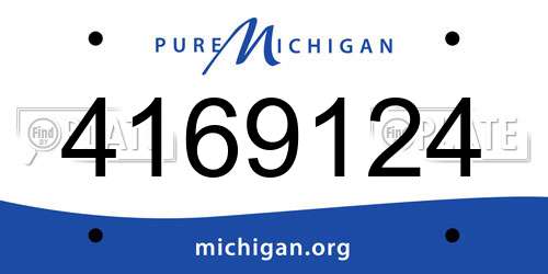 4169124 Michigan License Plate