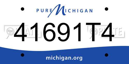 41691T4 Michigan License Plate