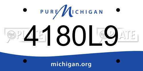 4180L9 Michigan License Plate