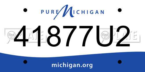 41877U2 Michigan License Plate