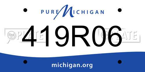 419R06 Michigan License Plate