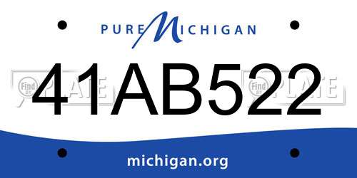 41AB522 Michigan License Plate