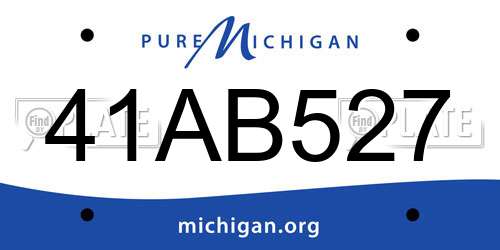 41AB527 Michigan License Plate