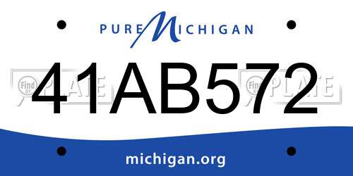 41AB572 Michigan License Plate