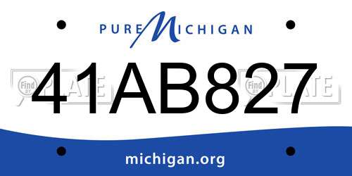 41AB827 Michigan License Plate