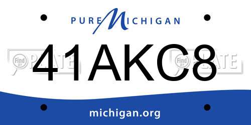 41AKC8 Michigan License Plate