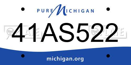41AS522 Michigan License Plate