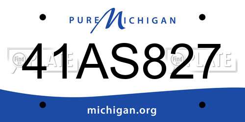 41AS827 Michigan License Plate