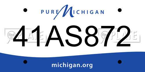 41AS872 Michigan License Plate