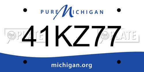 41KZ77 Michigan License Plate