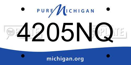 4205NQ Michigan License Plate