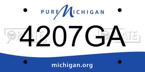 4207GA Michigan License Plate