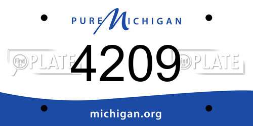 4209 Michigan License Plate