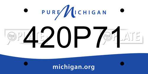 420P71 Michigan License Plate