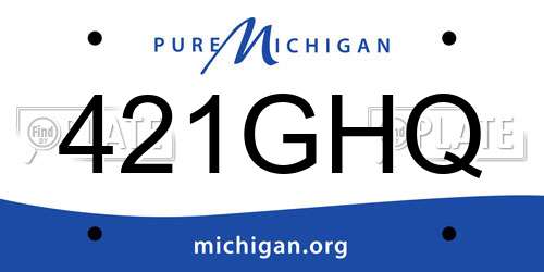 421GHQ Michigan License Plate