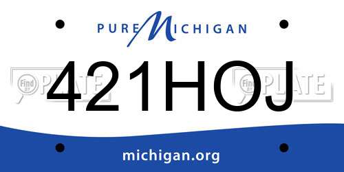 421HOJ Michigan License Plate