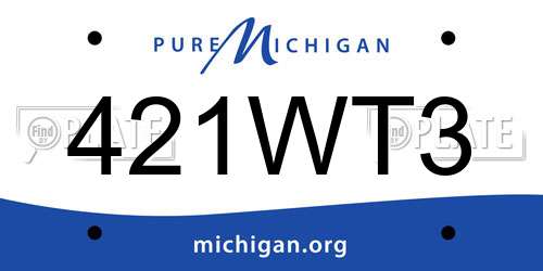 421WT3 Michigan License Plate