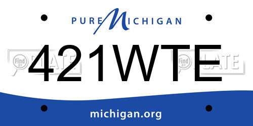 421WTE Michigan License Plate