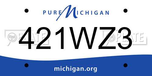 421WZ3 Michigan License Plate