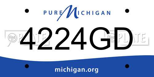 4224GD Michigan License Plate