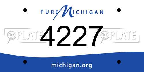 4227 Michigan License Plate
