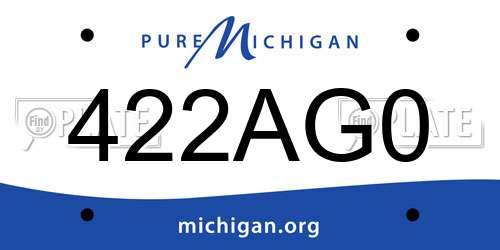 422AG0 Michigan License Plate