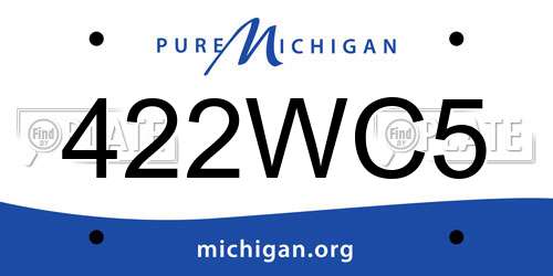 422WC5 Michigan License Plate