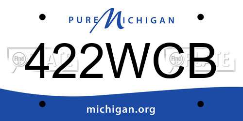 422WCB Michigan License Plate
