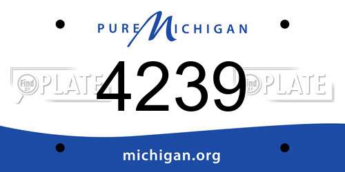 4239 Michigan License Plate