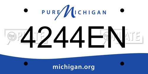 4244EN Michigan License Plate