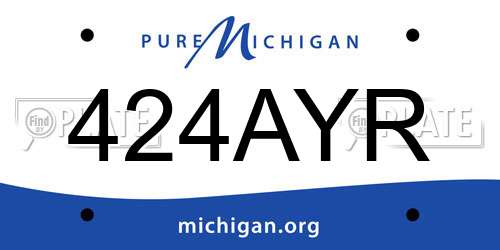 424AYR Michigan License Plate