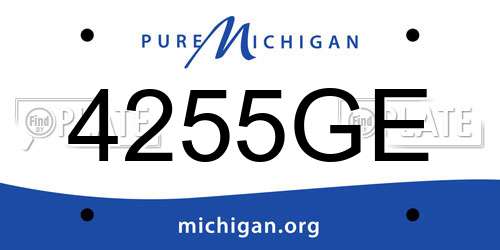 4255GE Michigan License Plate