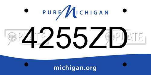 4255ZD Michigan License Plate
