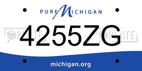 4255ZG Michigan License Plate