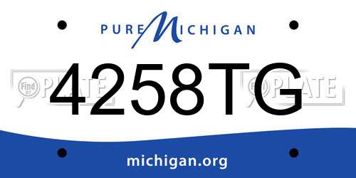4258TG Michigan License Plate