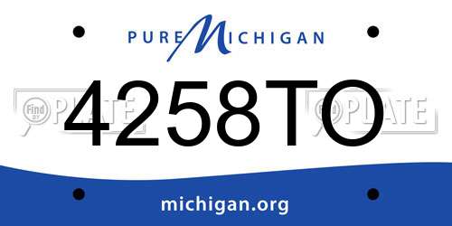 4258TO Michigan License Plate