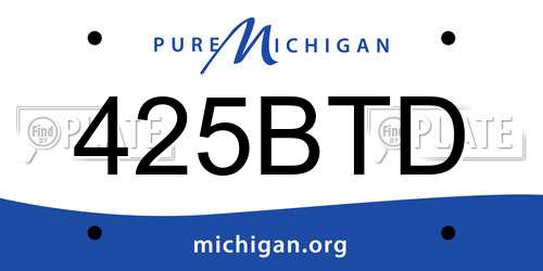 425BTD Michigan License Plate
