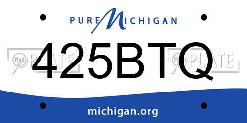 425BTQ Michigan License Plate